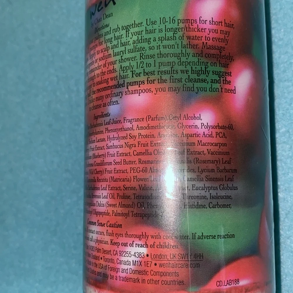 WEN by Chaz Dean Winter Cranberry Mint cleansing conditioner NEW size 16 oz.